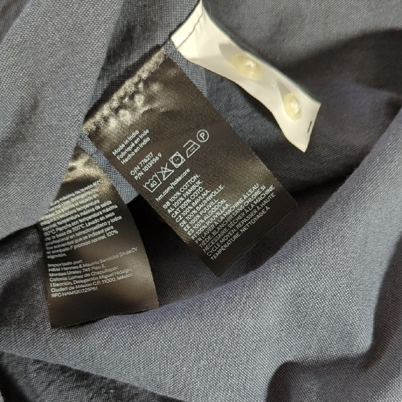 NEW H&M Blue Casual Button Down Shirt with Long Sleeves - Picture 8 of 11